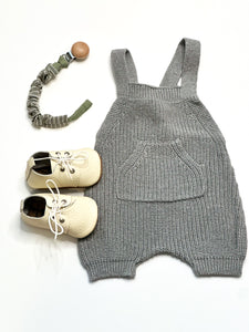 Grey Knit Overalls