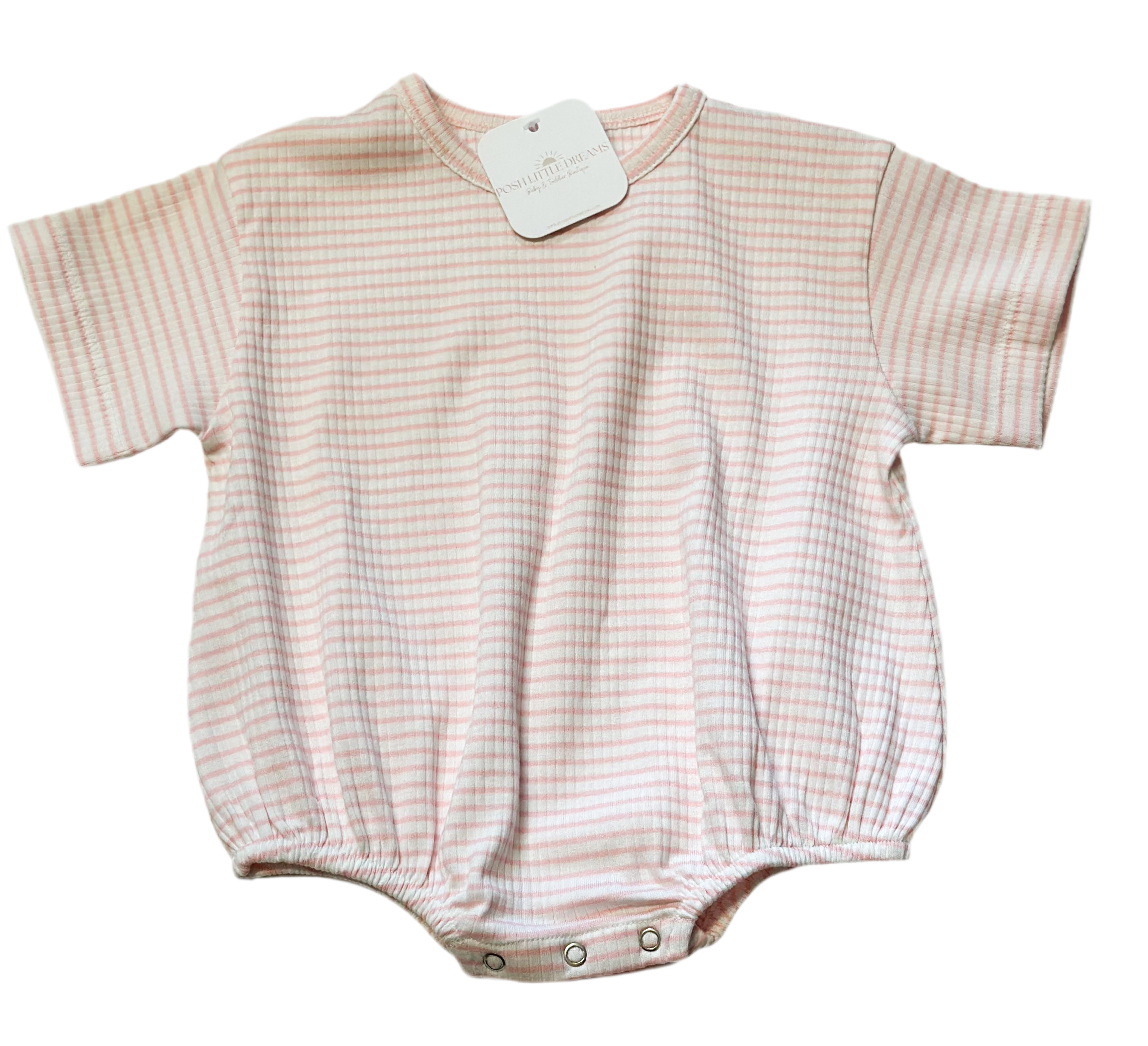 Pink Stripe Bubble Romper