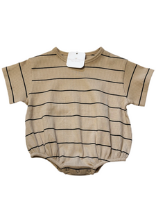 Cocoa/Black Stripe Bubble Romper