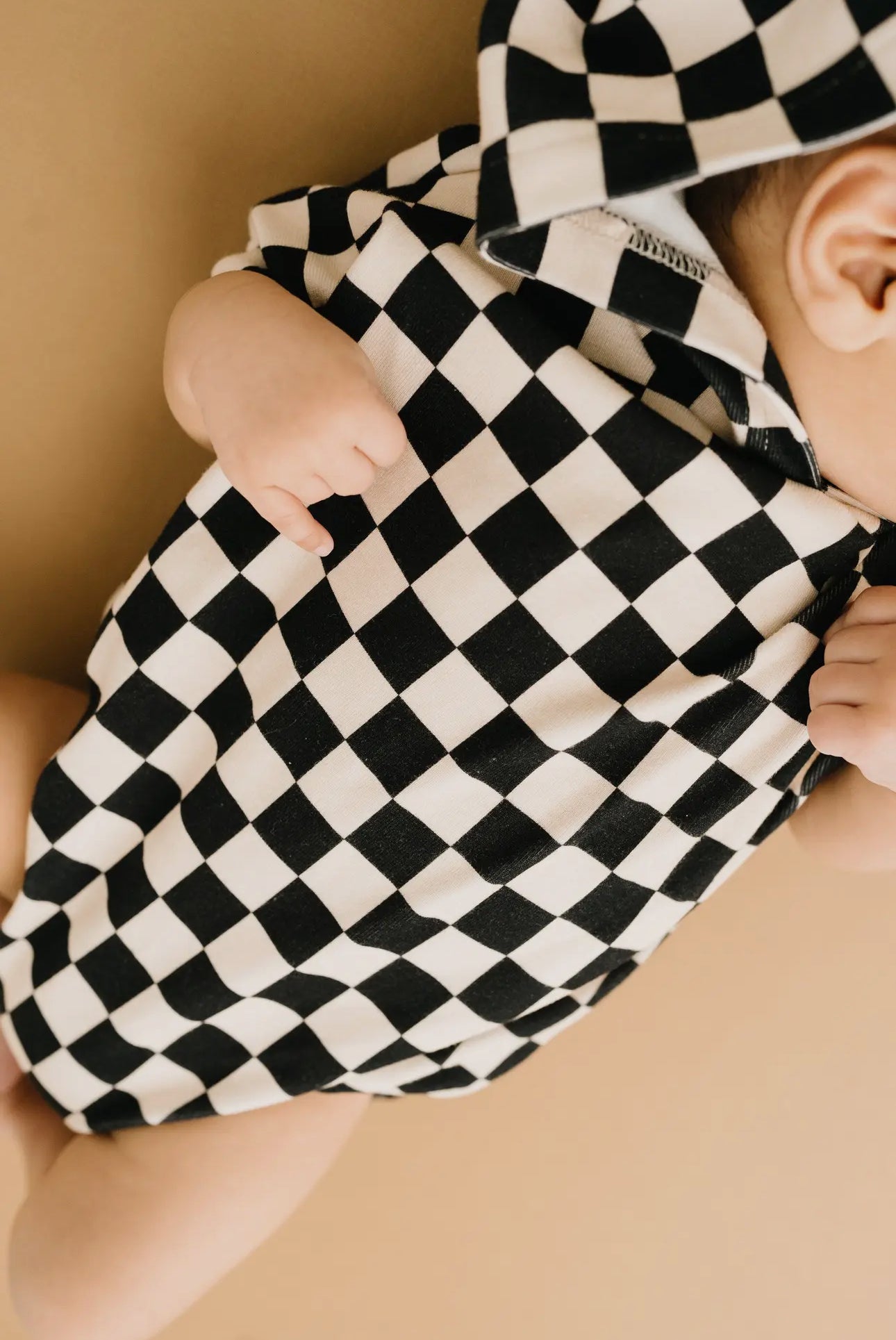 Checkered Hoodie Romper