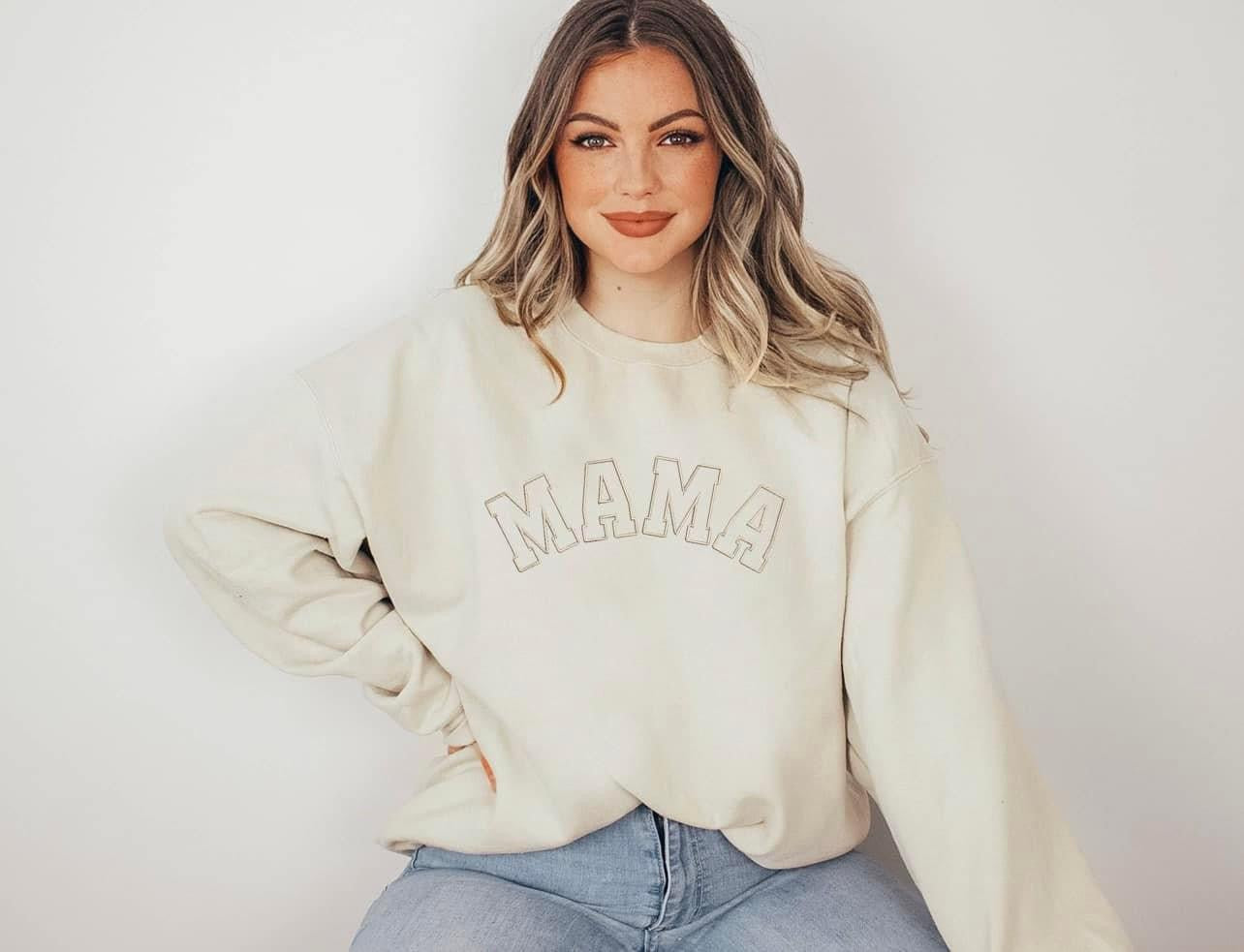 “MAMA” Embroidered Sweatshirt