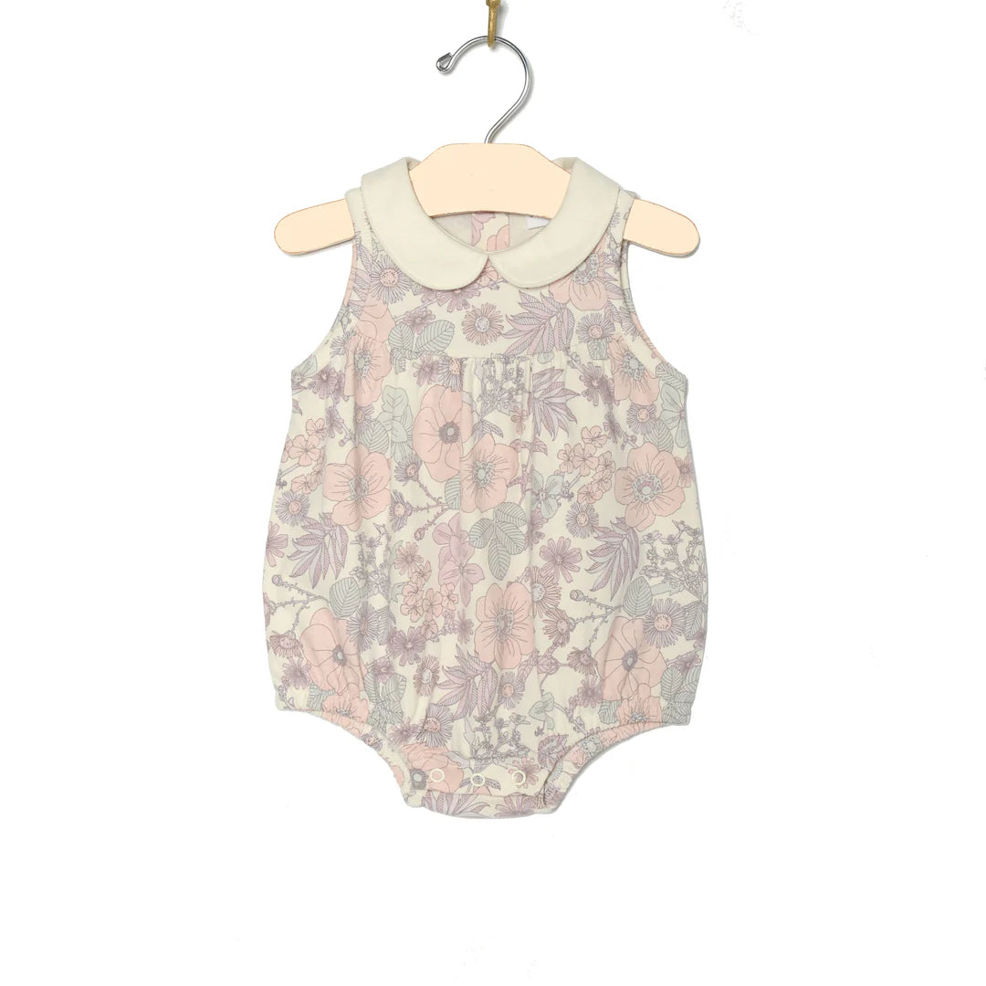 Pink Vintage Floral Romper