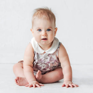 Pink Vintage Floral Romper