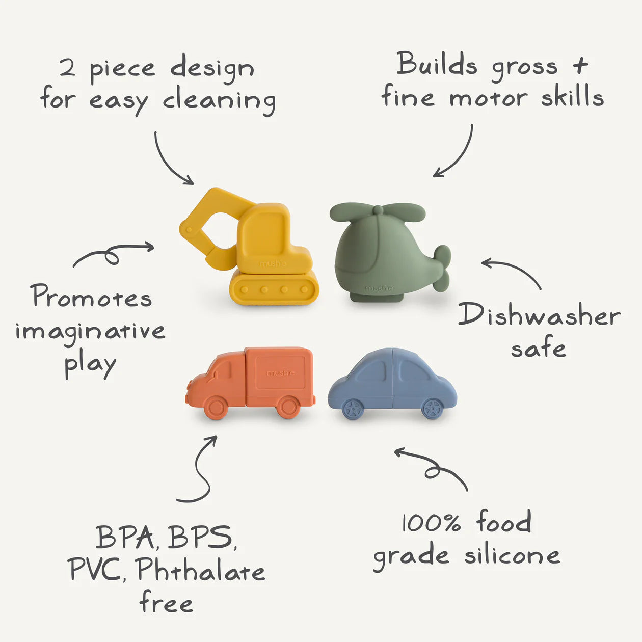 Vehicle Mold Free Bath Play Set