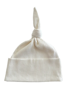 Ivory Organic Ribbed Beanie