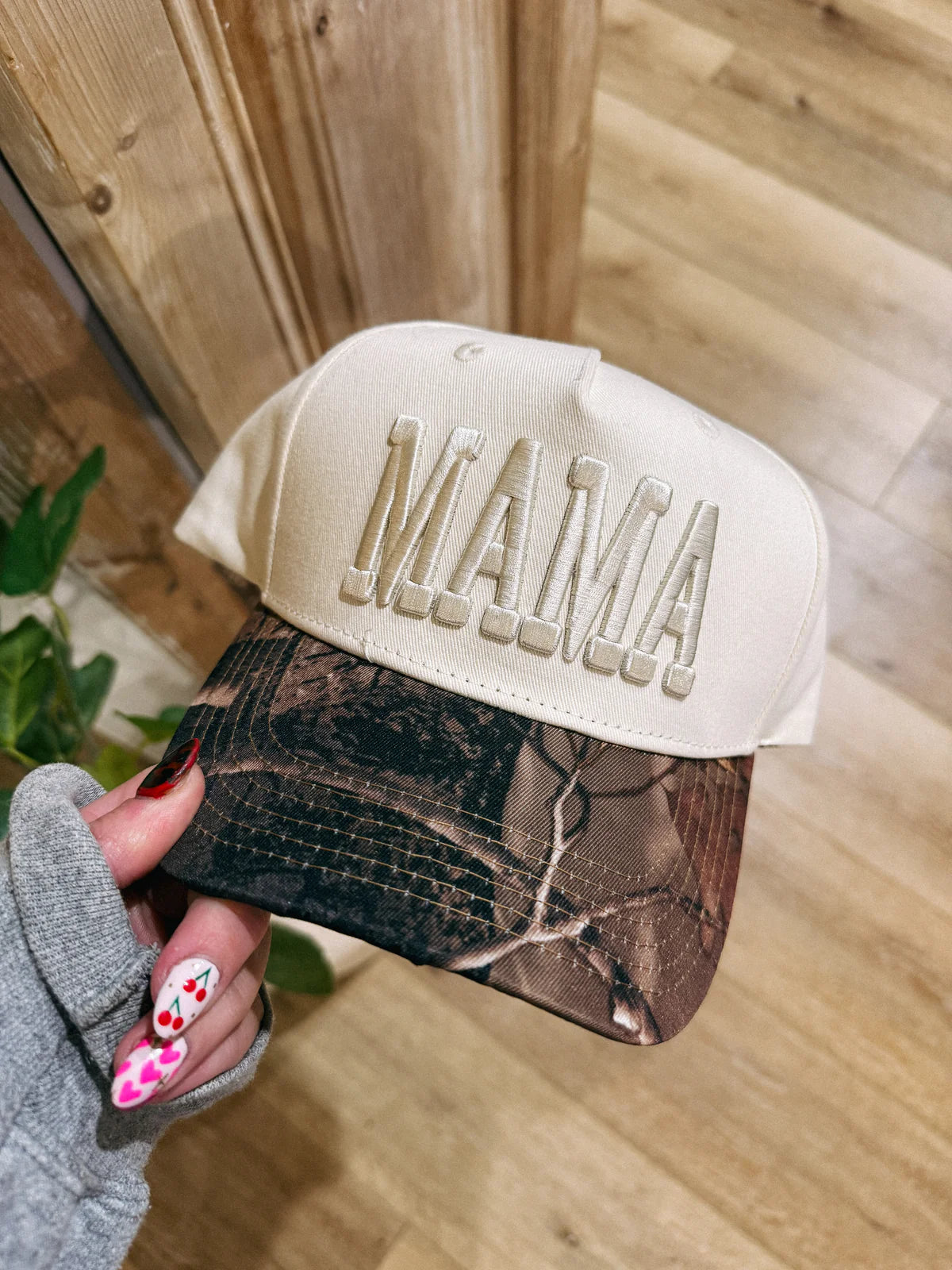 Camo MAMA puff hat