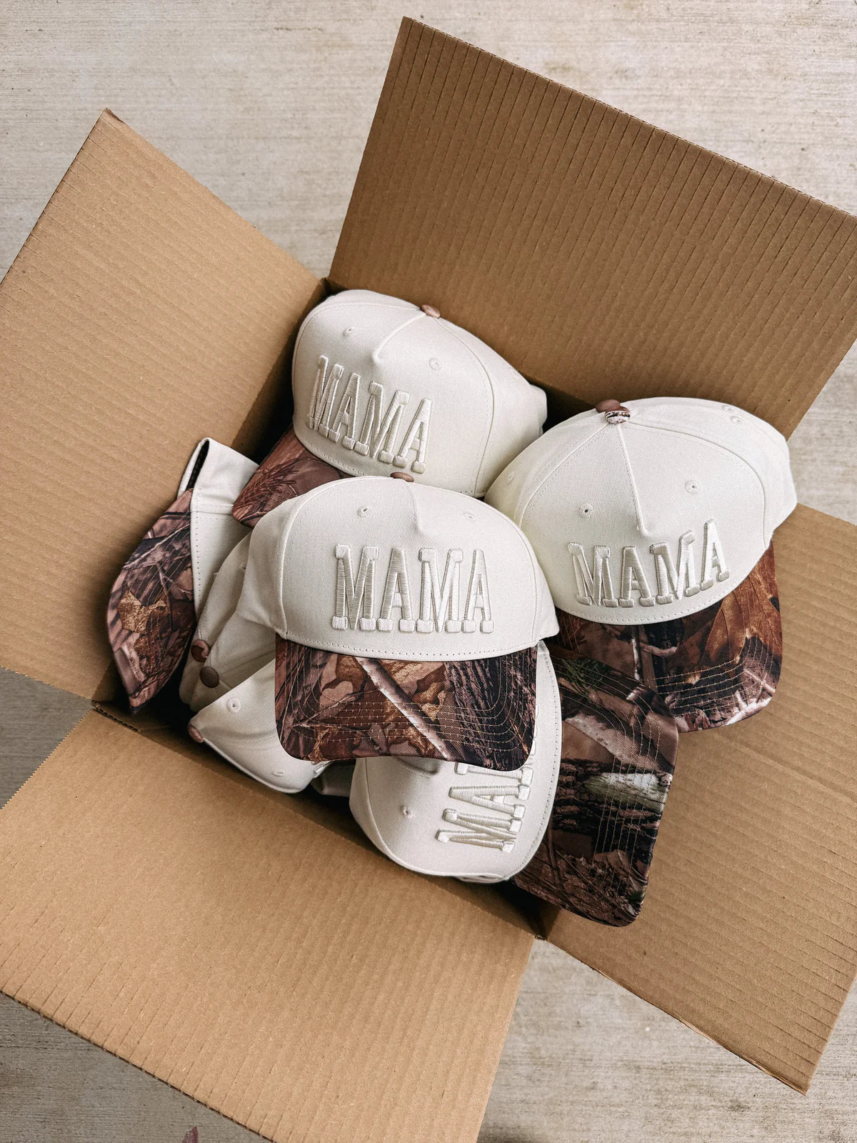 Camo MAMA puff hat