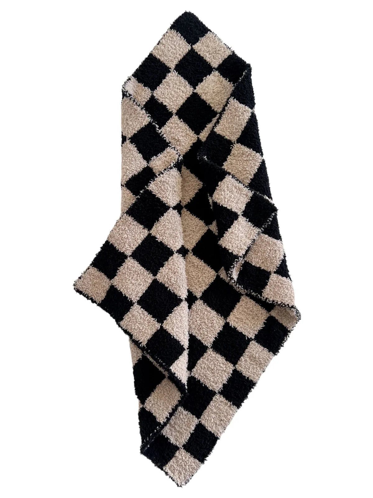 Mini Checkered Blanket: Black/Cocoa