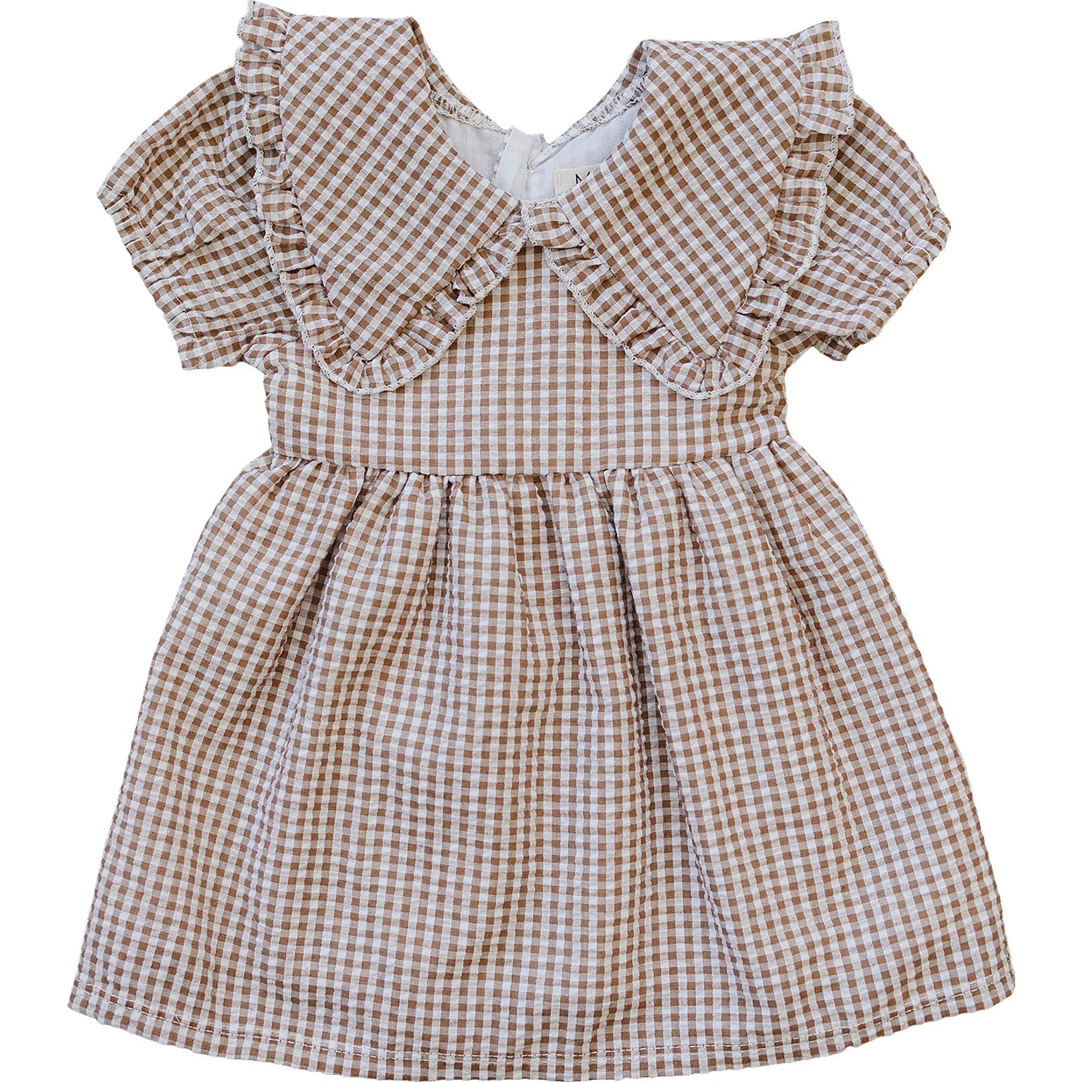 gingham short dress with peter pan collar Bamboo Peter Pan Collar Dress in Gingham Thistle by Kyte Baby