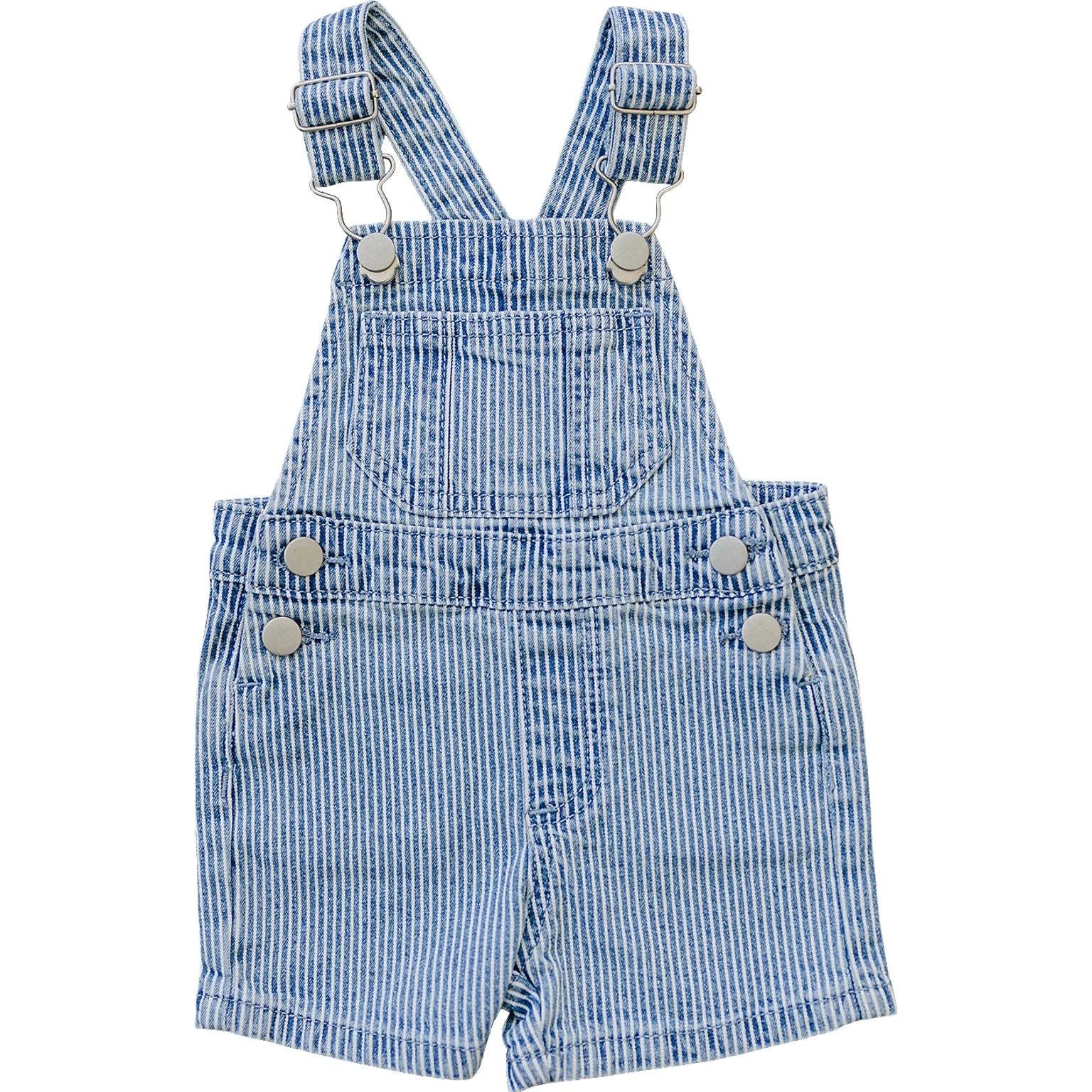 Striped Short Overalls