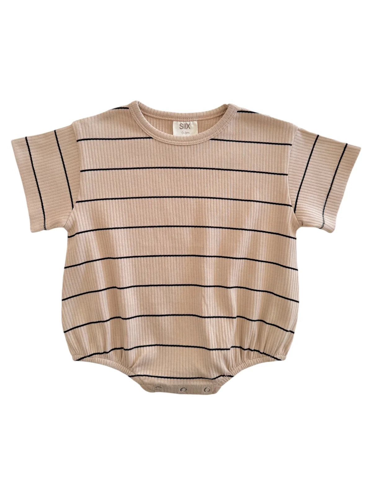 Cocoa/Black Stripe Bubble Romper