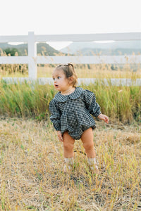 Peter Pan Collar Gingham Bubble