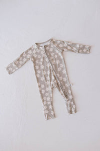 Bamboo Zip Pajamas  | French Gray Floral