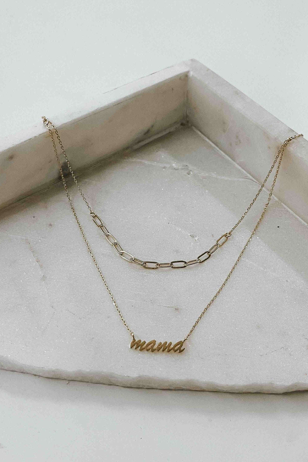 Layered Mama Necklace: Gold