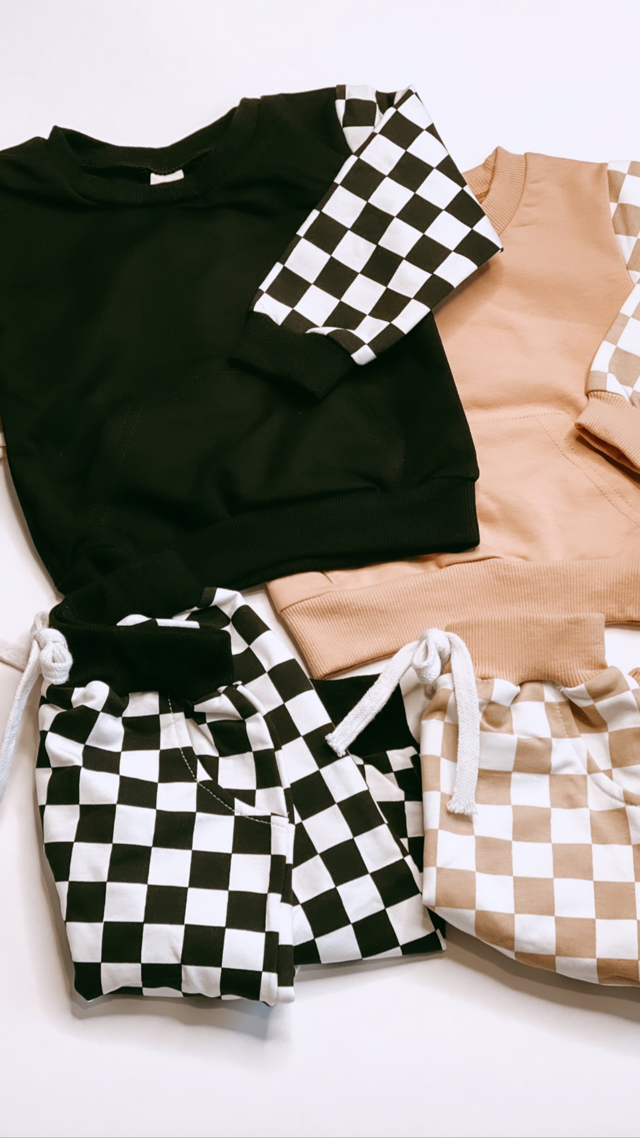 Checkered Sweatshirt Set